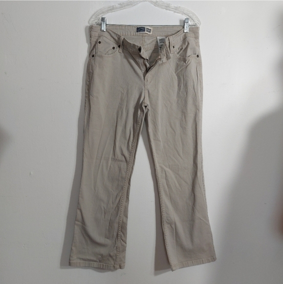 Levi Strauss Signature Beige Low Rise Bootcut Jeans Size 14 - Picture 1 of 12